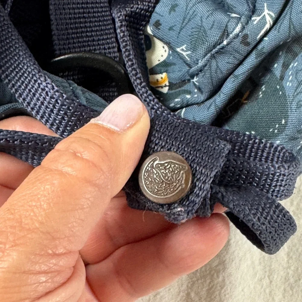 Fjallraven Kanken Mini Blue Fable Print Mini Backpack Shoulder Strap Handle
